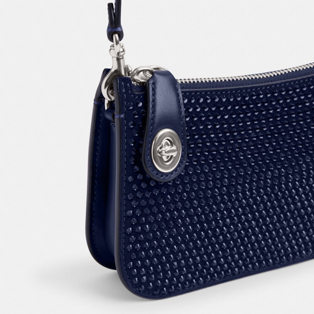 COACH®,SAC À PORTÉ-ÉPAULE PENN AVEC CRISTAL,Argenté/bleu,Closer View
