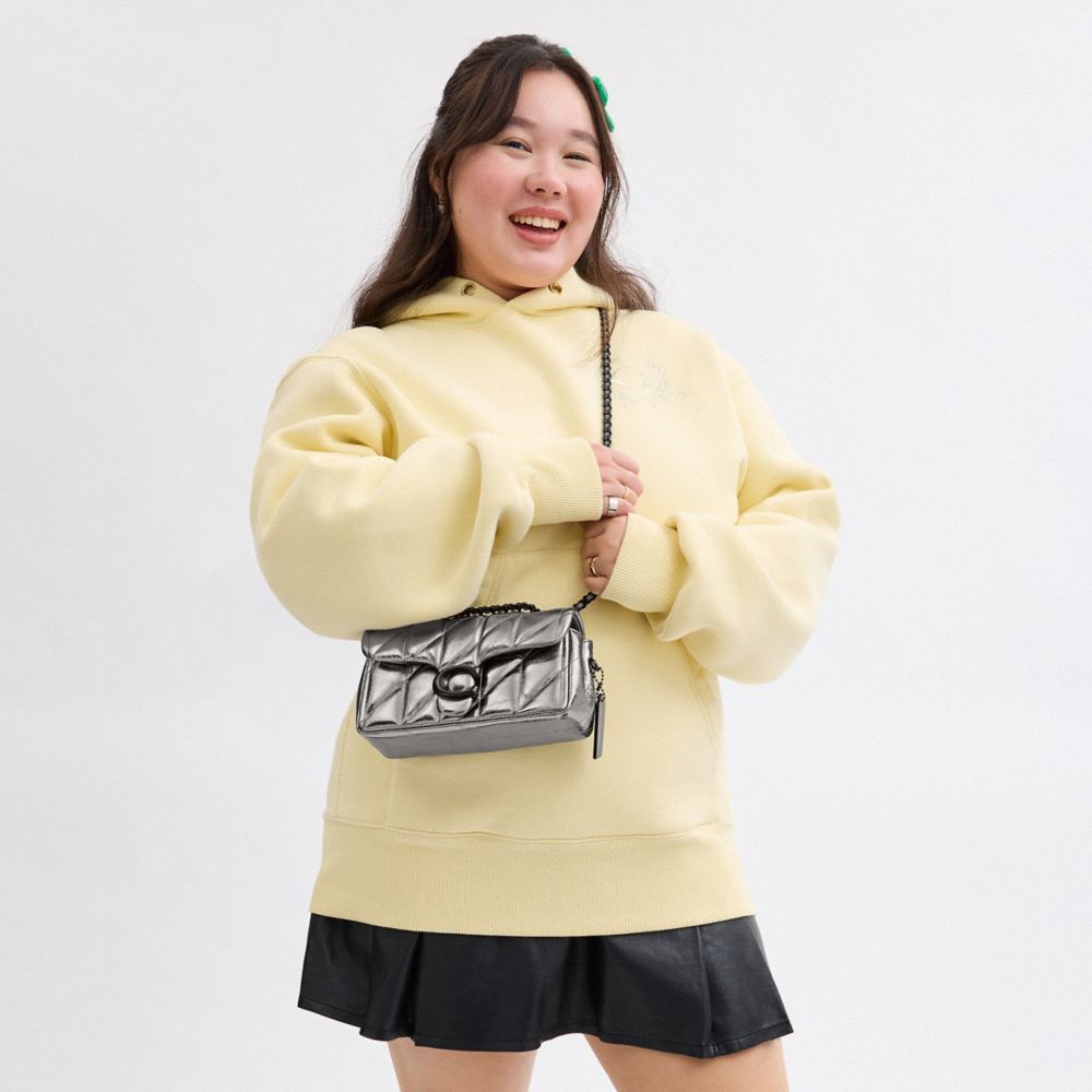COACH®,Tabby Shoulder Bag 20 With Quilting,Leather,Shoulder Bag,Metal Material,Logo,Shoulder Guard,Silver Metal,Party,Multi Color