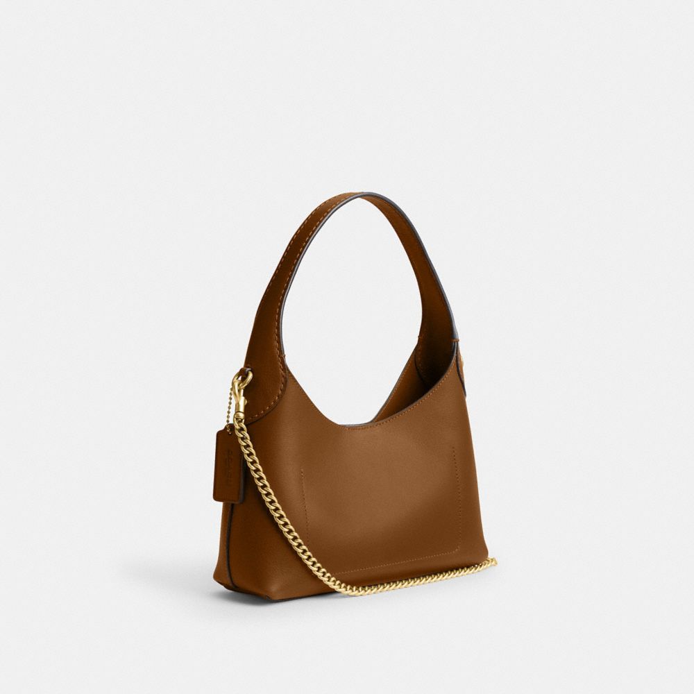 COACH®,Brooklyn Shoulder Bag 23,Leather,Shoulder Bag,Logo,Shoulder Guard,Gold Metal,Casual,,Angle View