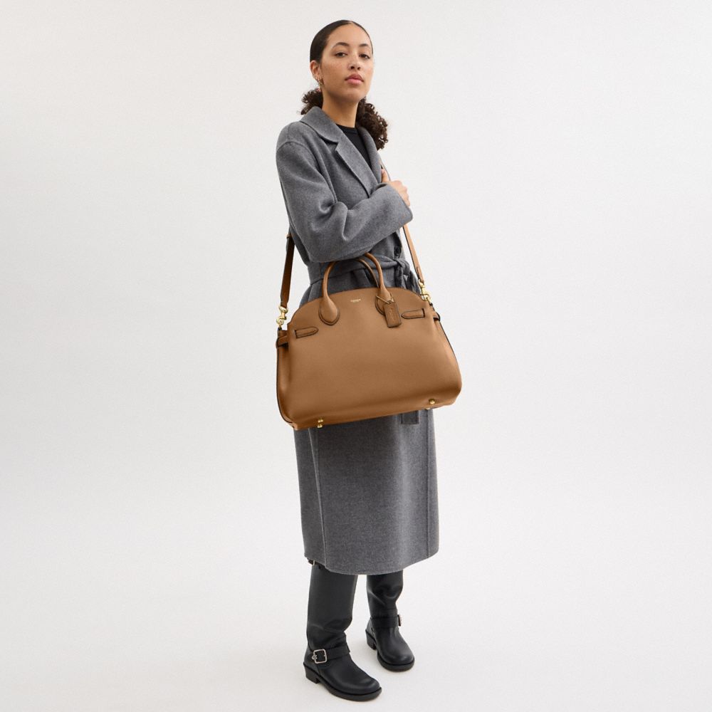 Coach Soft Empire Carryall Bag 28 In Brass/honey Brown