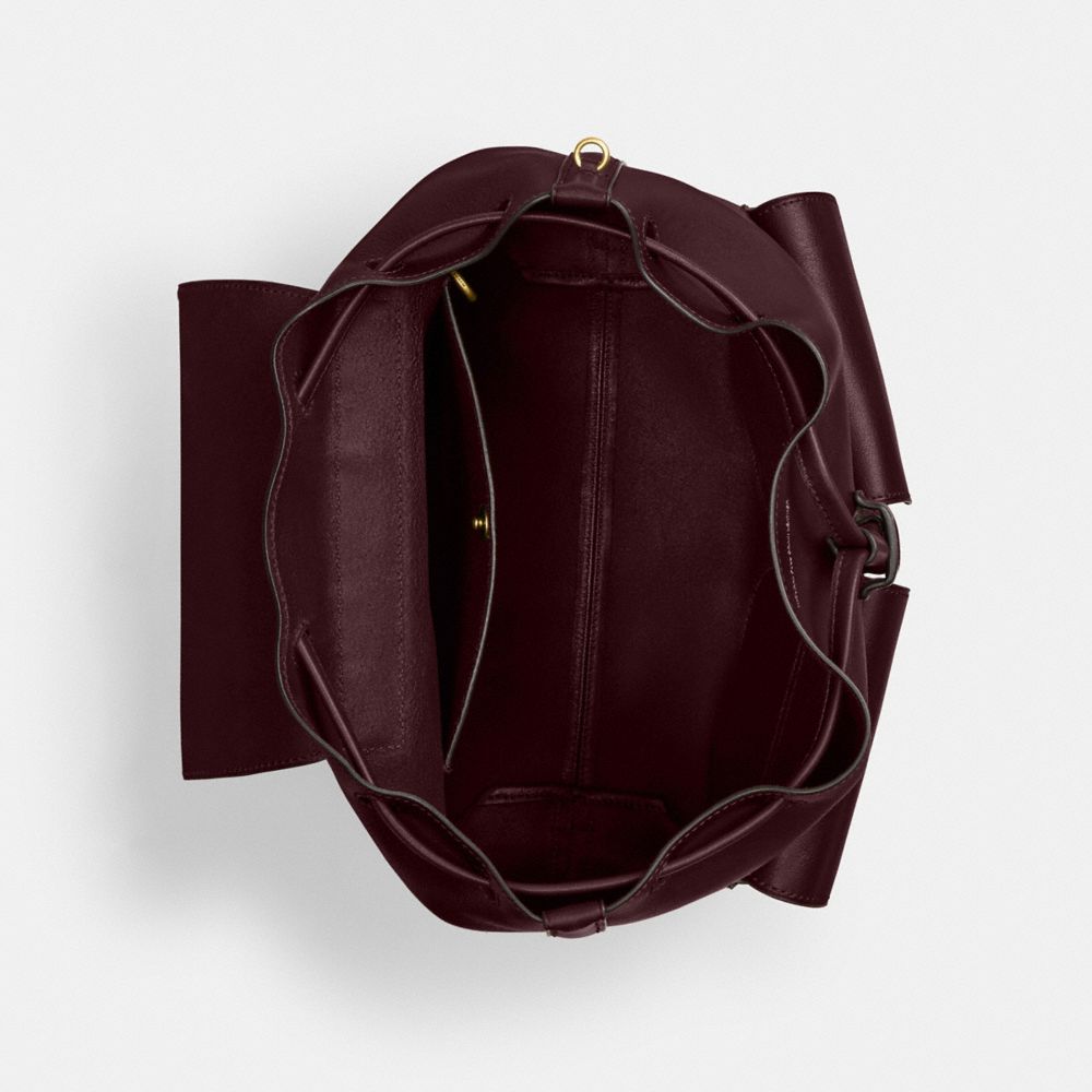 COACH®,Crosby Backpack 28,Backpack,Logo,Metal,Compact,Casual,Maroon,Inside View,Top View