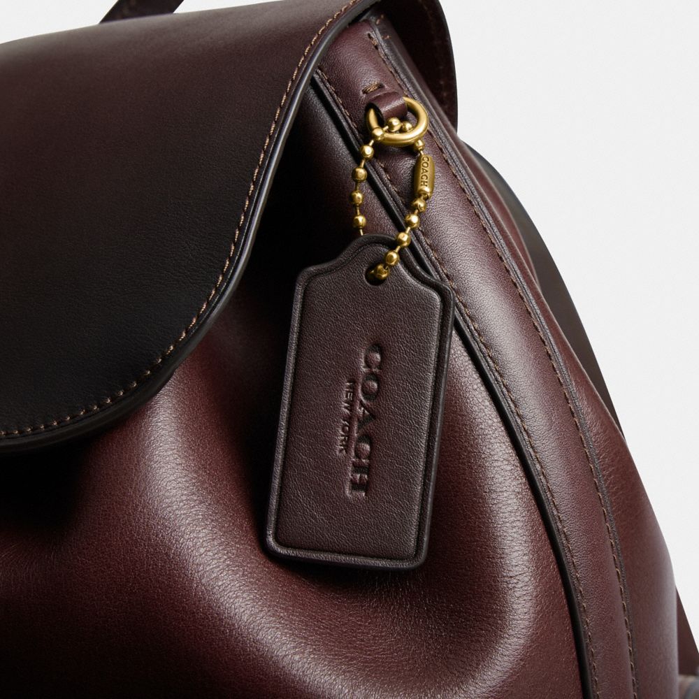 COACH®,Crosby Backpack 28,Backpack,Logo,Metal,Compact,Casual,Maroon,Closer View