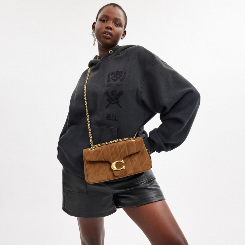 COACH®,Tabby Shoulder Bag 26 With Quilting,Shoulder Bag,Metal,Logo,Shoulder Guard,Compact,Day Party,Brown
