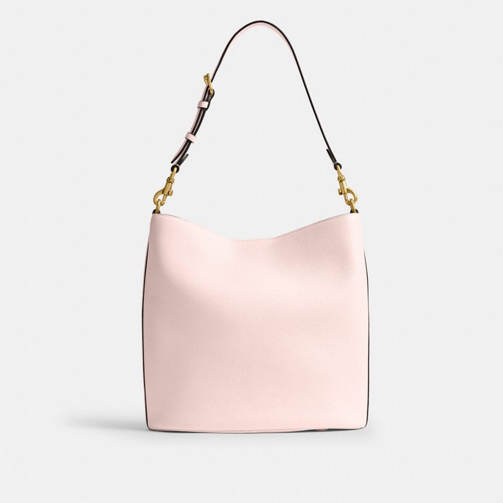 COACH®,Willow Soft Bucket Bag,Leather,Bucket,Logo,Metal,Brass,Casual,Pink,Back View