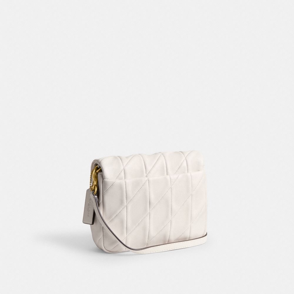 COACH®,Times Square Tabby Shoulder Bag 17 With Quilting,Shoulder Bag,Logo,Day Party,White,Angle View