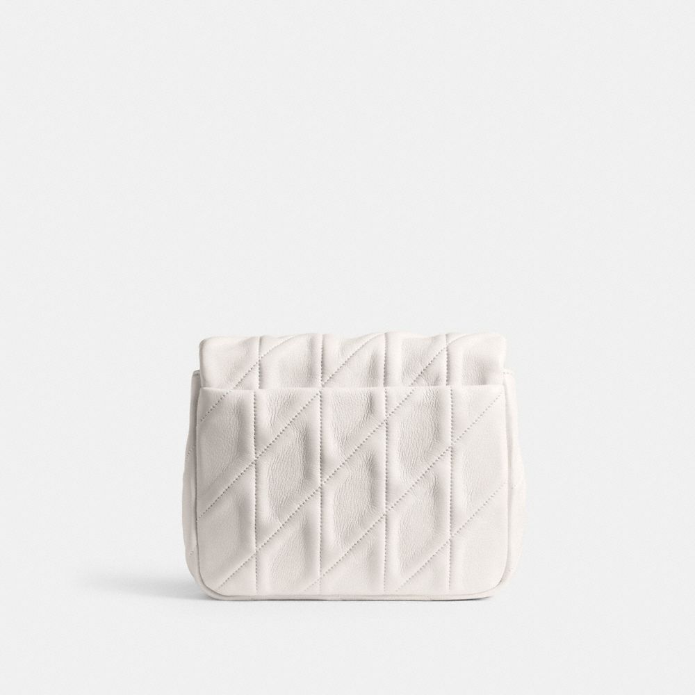COACH®,Times Square Tabby Shoulder Bag 17 With Quilting,Shoulder Bag,Logo,Day Party,White,Back View