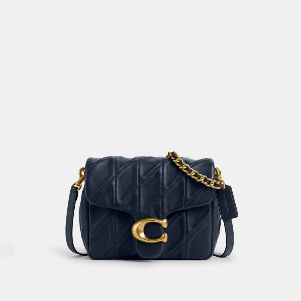 Coach Logo Shoulder Bag In Brass/dark Navy
