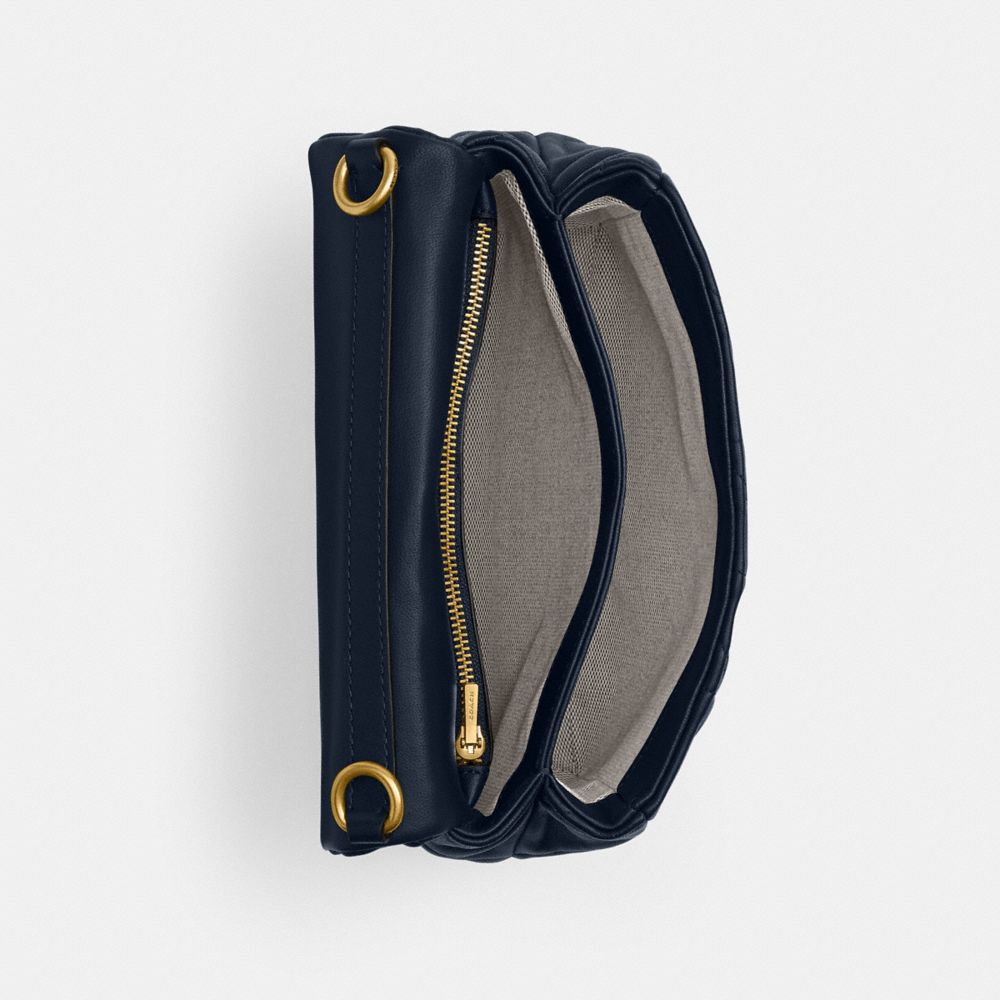 Coach Logo Shoulder Bag In Brass/dark Navy