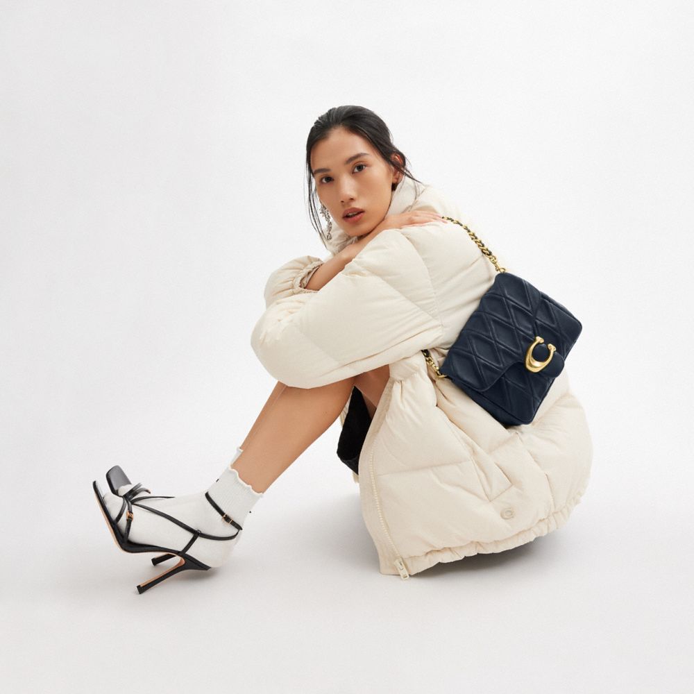 Coach Logo Shoulder Bag In Brass/dark Navy