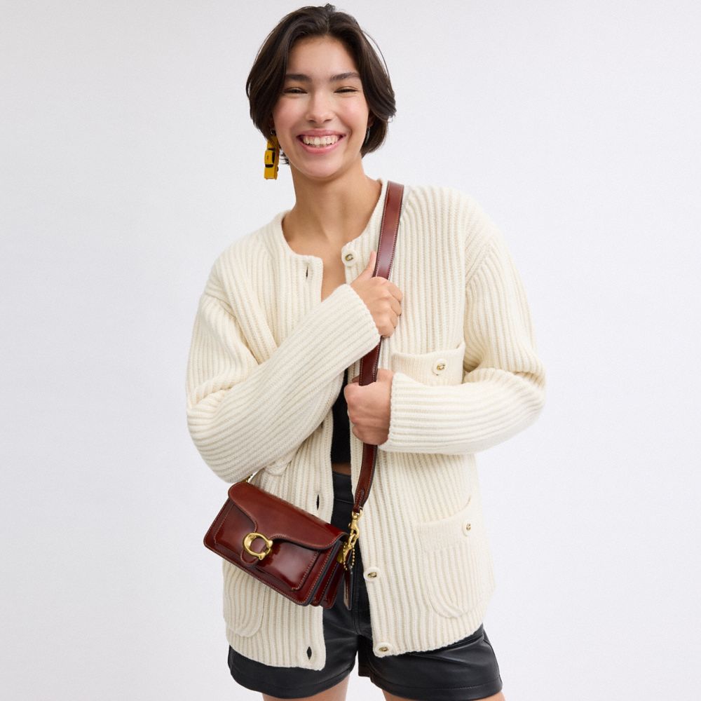 COACH®,Tabby Shoulder Bag 20,Shoulder Bag,Embossed,Metal,Logo,Day Party,Brown