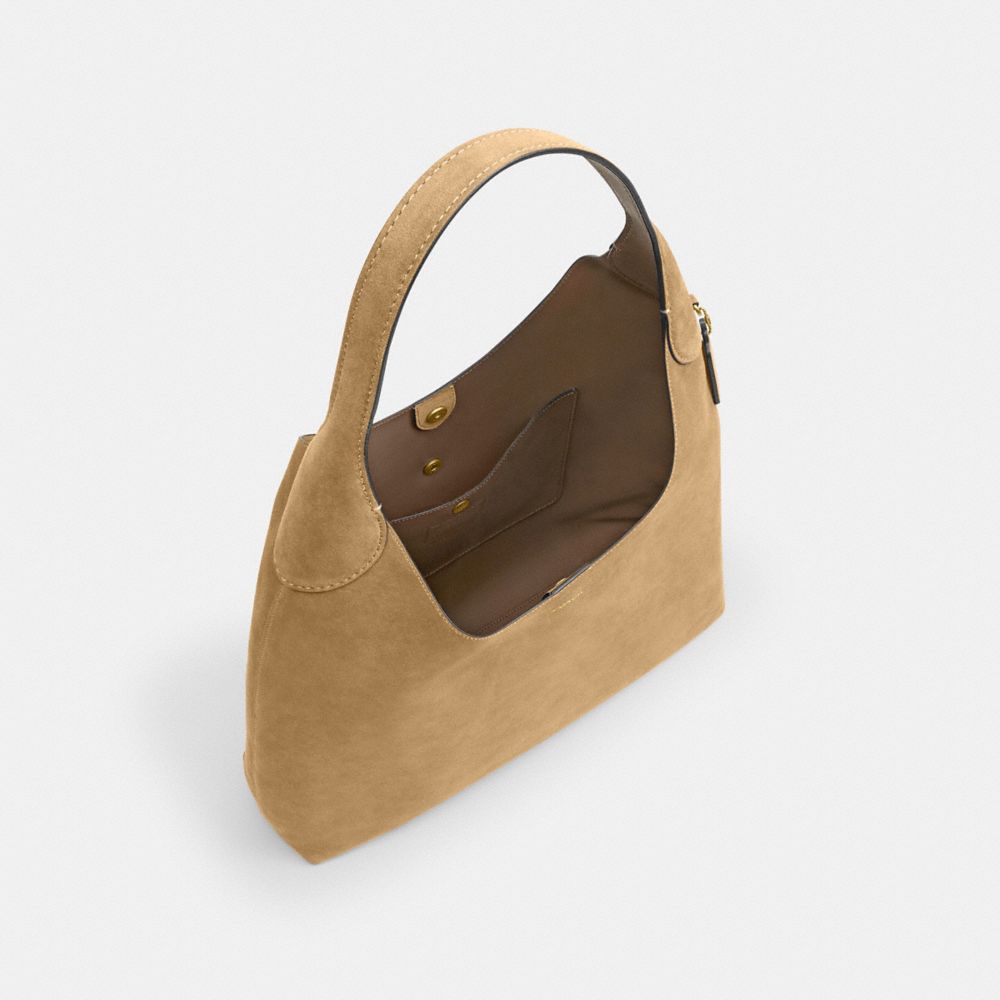 COACH®,Brooklyn Shoulder Bag 39,Hobo,Logo,Casual,Beige,Inside View,Top View