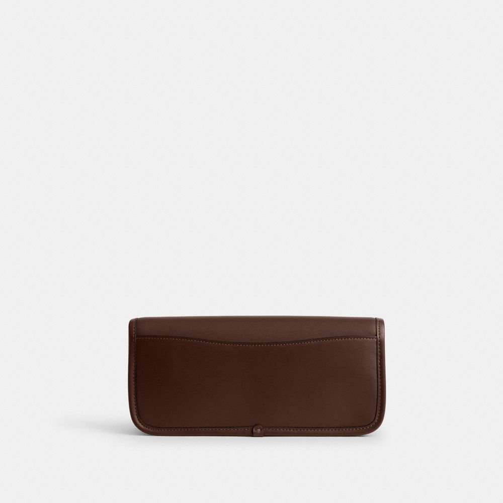 COACH®,Dinky Bag,Leather,Shoulder Bag,Logo,Pen Holder,Gold Metal,Casual,Day Party,Brown,Back View