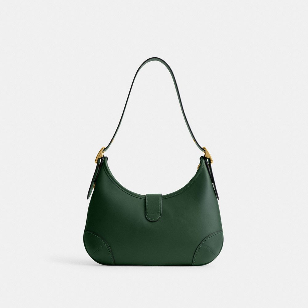 Shop Coach Hamptons Hobo In Brass/hunter Green