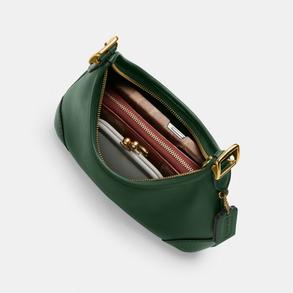 Shop Coach Hamptons Hobo In Brass/hunter Green