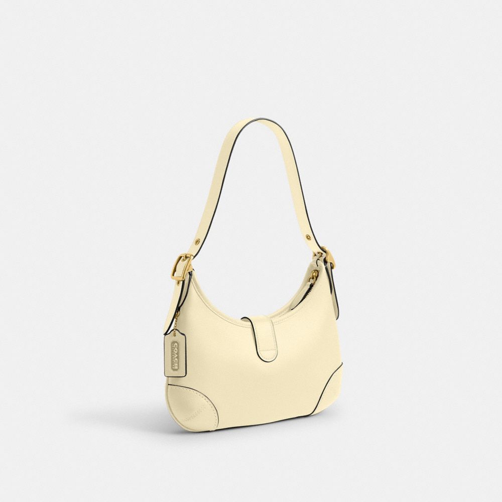 COACH®,Hamptons Hobo Bag,Leather,Shoulder Bag,Embossed,Metal,Logo,Adjustable,Silver Metal,Casual,,Angle View