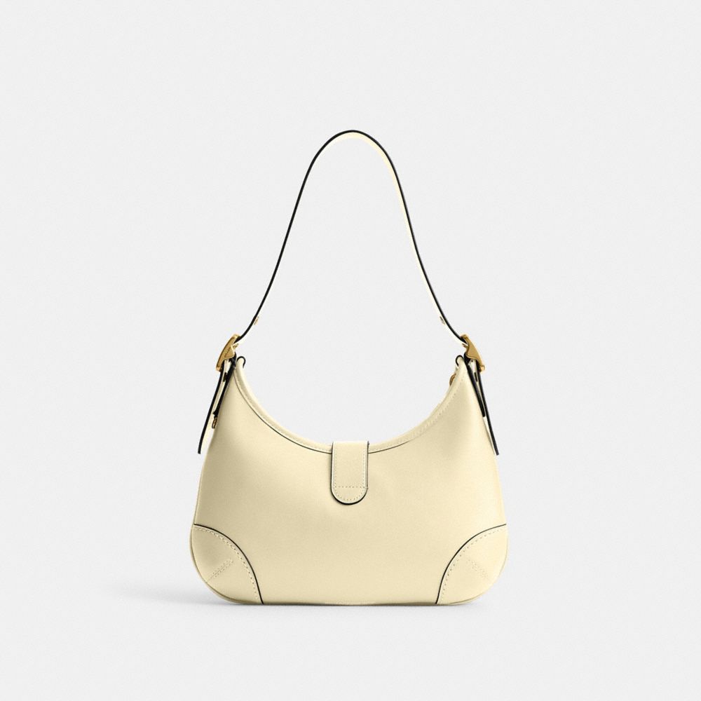 COACH®,Hamptons Hobo Bag,Leather,Shoulder Bag,Embossed,Metal,Logo,Adjustable,Silver Metal,Casual,,Back View