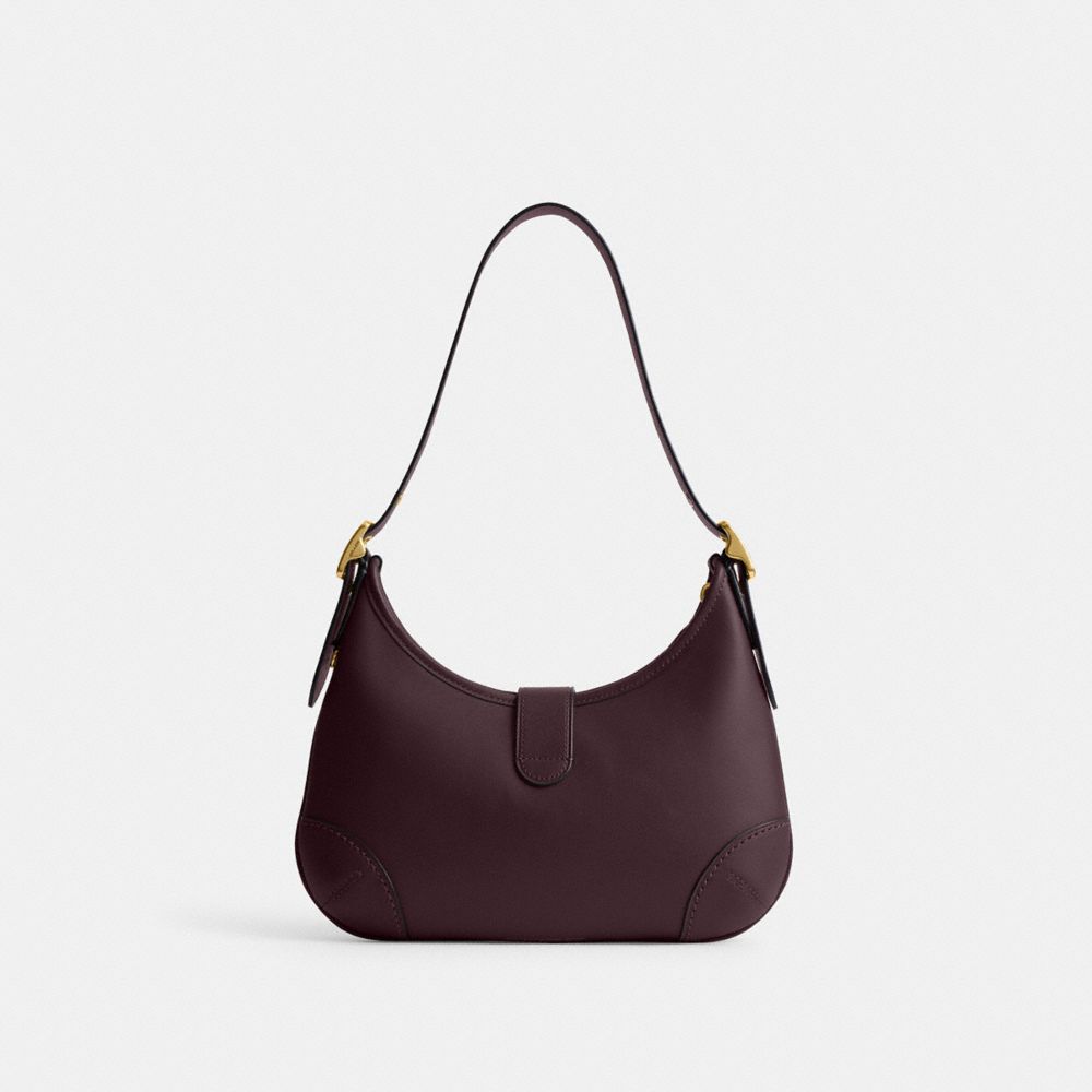 COACH®,Hamptons Hobo Bag,Leather,Shoulder Bag,Embossed,Metal,Logo,Adjustable,Silver Metal,Casual,,Back View