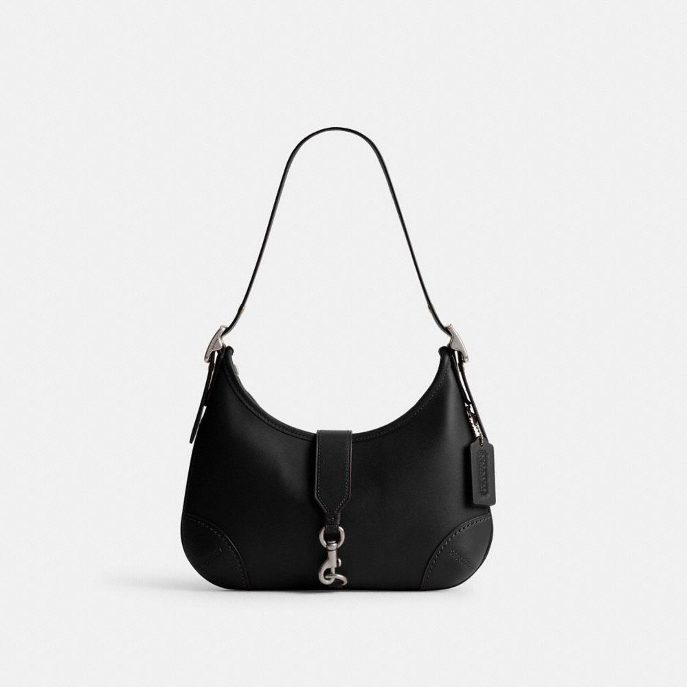 Coach Hamptons Hobo In Silver/black
