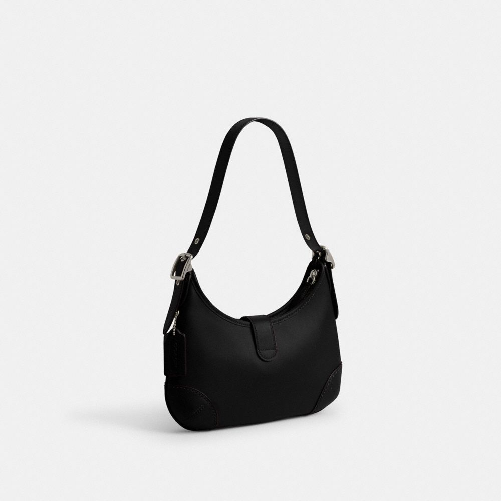 Coach Hamptons Hobo In Silver/black