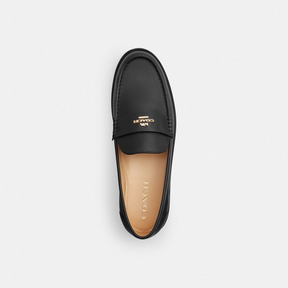 COACH®,Janie Loafer,Rubber,Loafer,Metal,Work,Black,Inside View,Top View