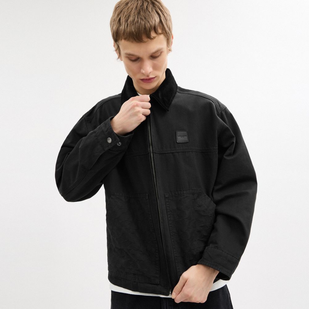 COACH®,VESTE DE TRAVAIL,Noir,Detail View