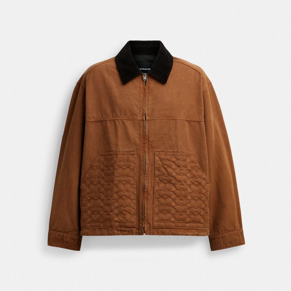 COACH®,Work Jacket,Brown,Front View