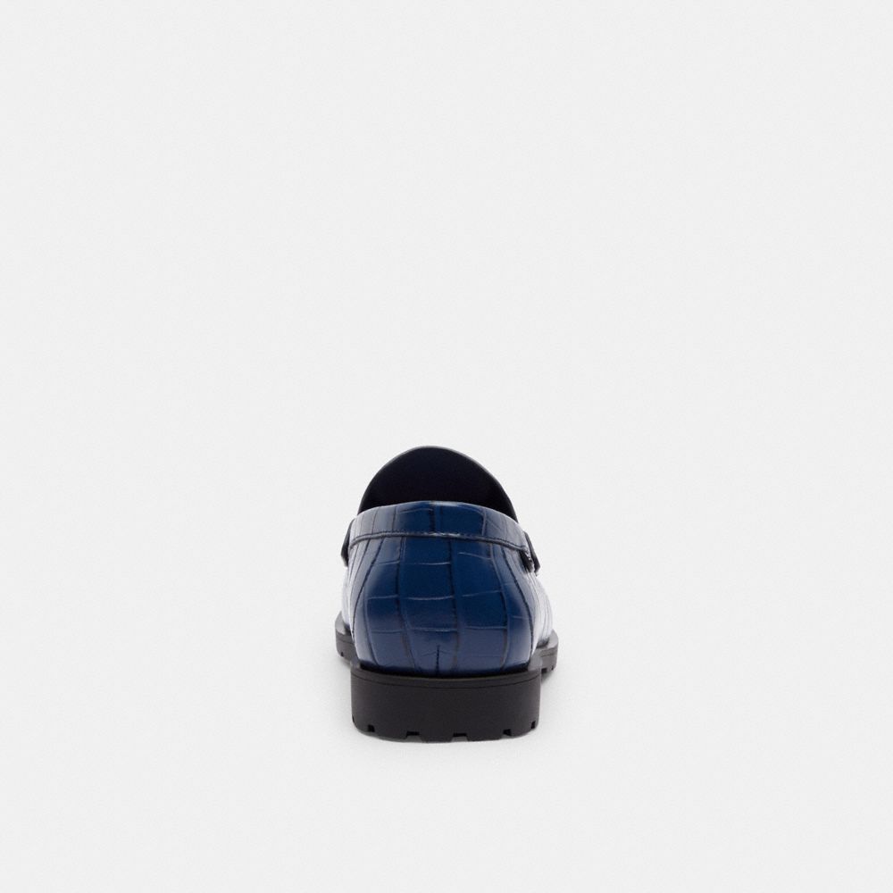 COACH®,Reagan Loafer,Leather,Rubber,Loafer,Penny Loafer,Casual,Work,Navy,Alternate View