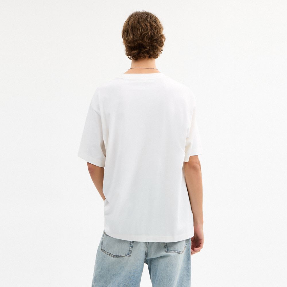 COACH®,Dinosaur T Shirt,Cotton,T Shirt,Casual,White,Scale View