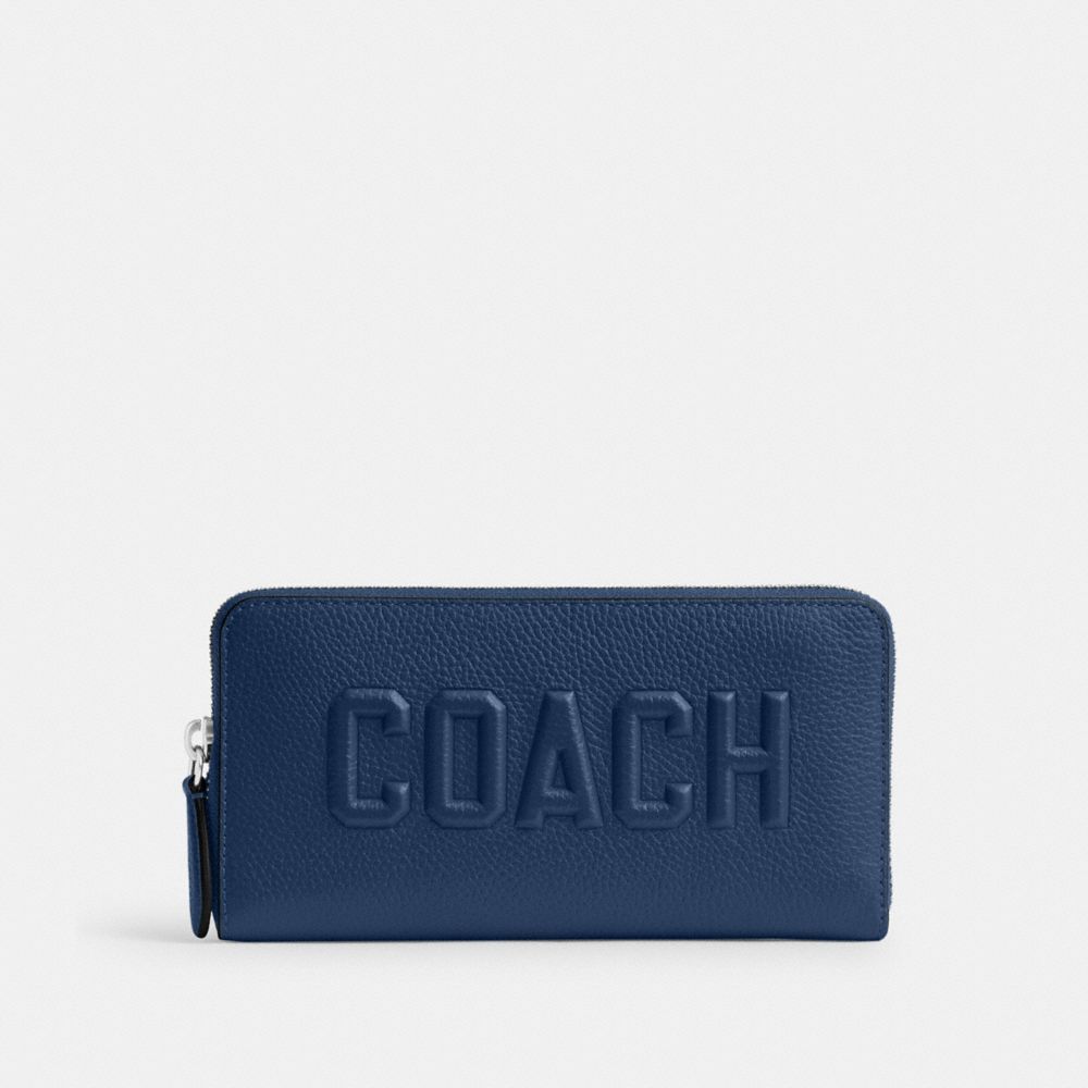 COACH®,アコーディオン ウォレット・コーチ グラフィック,長財布,ﾃﾞｨｰﾌﾟﾌﾞﾙｰ