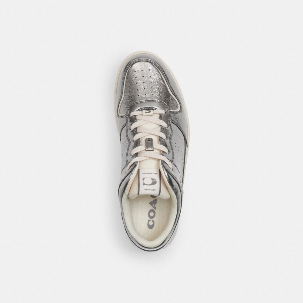 COACH®,C201 Sneaker,Rubber,Leather,Casual,Logo,Perforated,Traction,Casual,Multi Color,Inside View,Top View