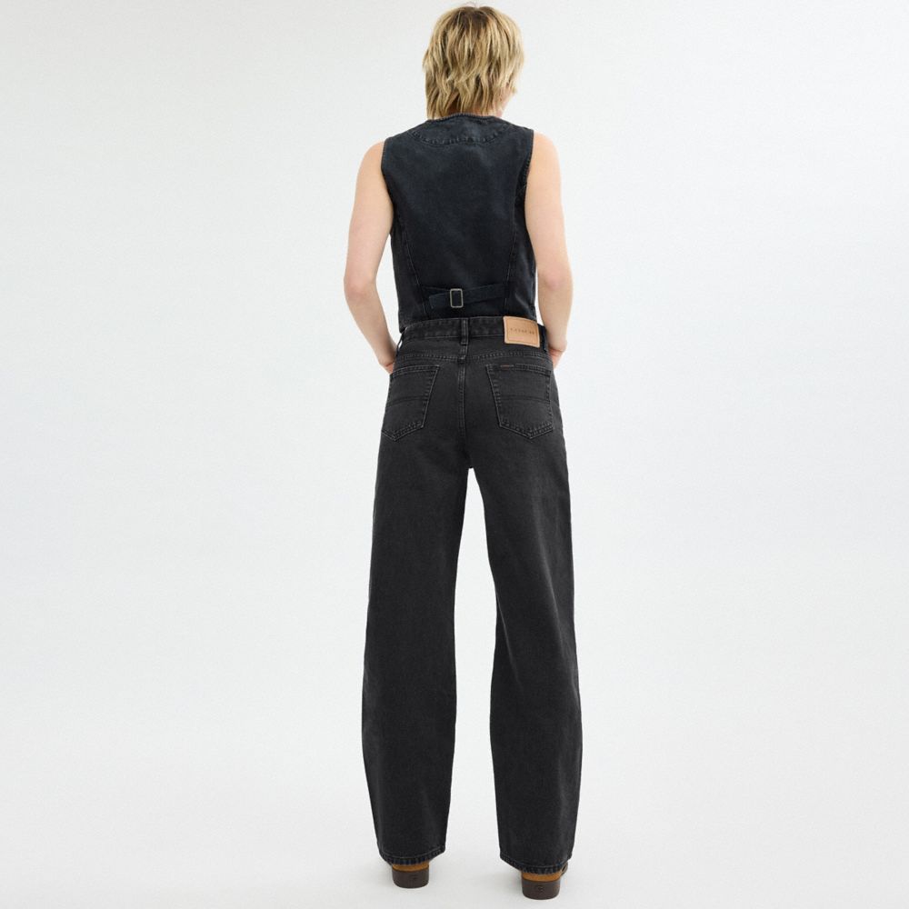 COACH®,LOOSE FIT JEANS IN ORGANIC COTTON,Black,Scale View