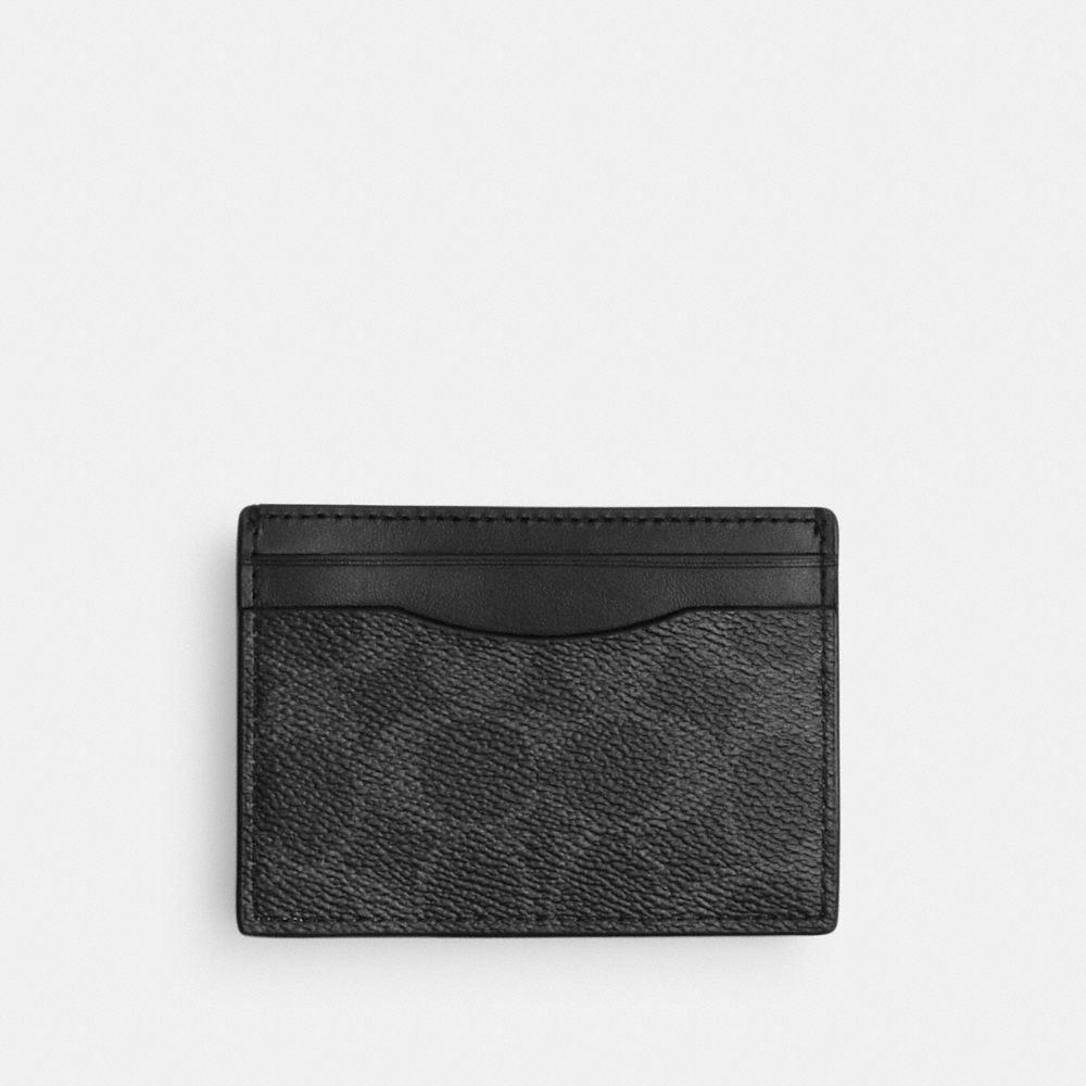Coach Money Clip Card Case In Signature Canvas In Black