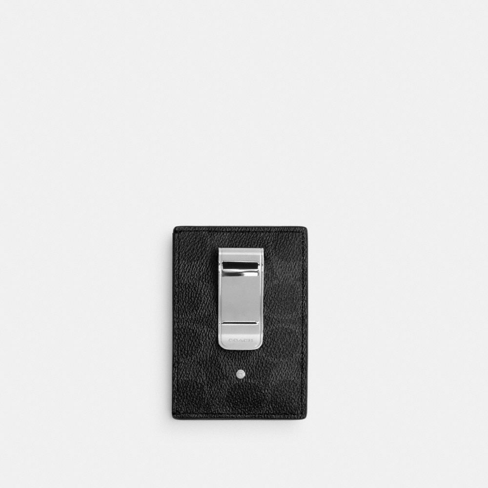 Coach Money Clip Card Case In Signature Canvas — фото 2
