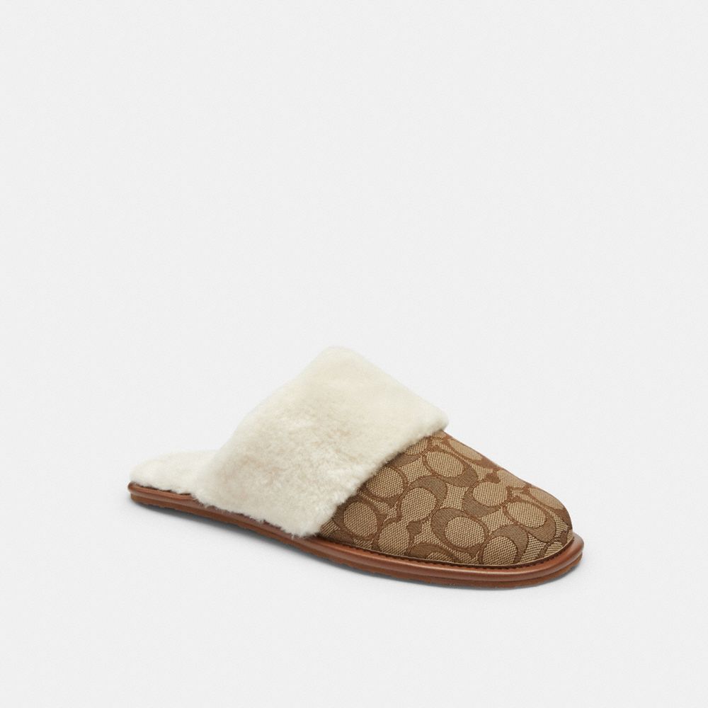 COACH®,Zena Slipper In Signature Jacquard,Multi Color,Front View