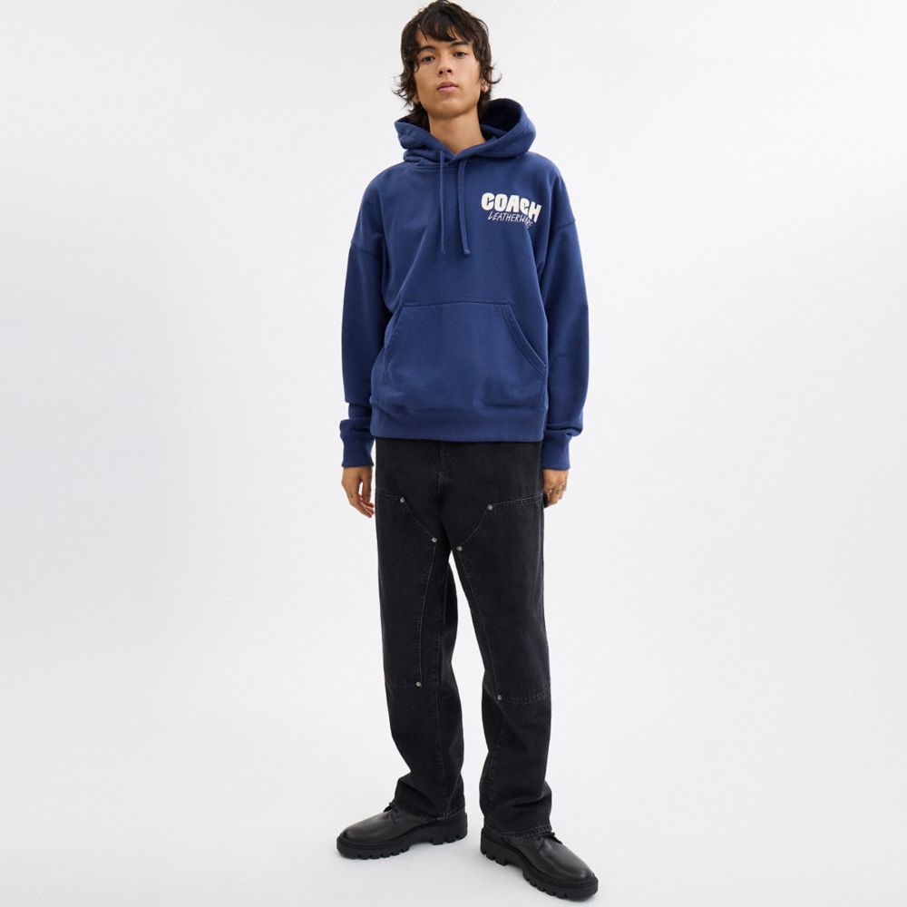 COACH®,SWEAT À CAPUCHE ET MOTIF NEW YORK,Bleu médiéval,Scale View