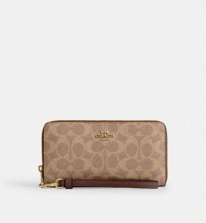 Long Zip Around Wallet In Signature Canvas
