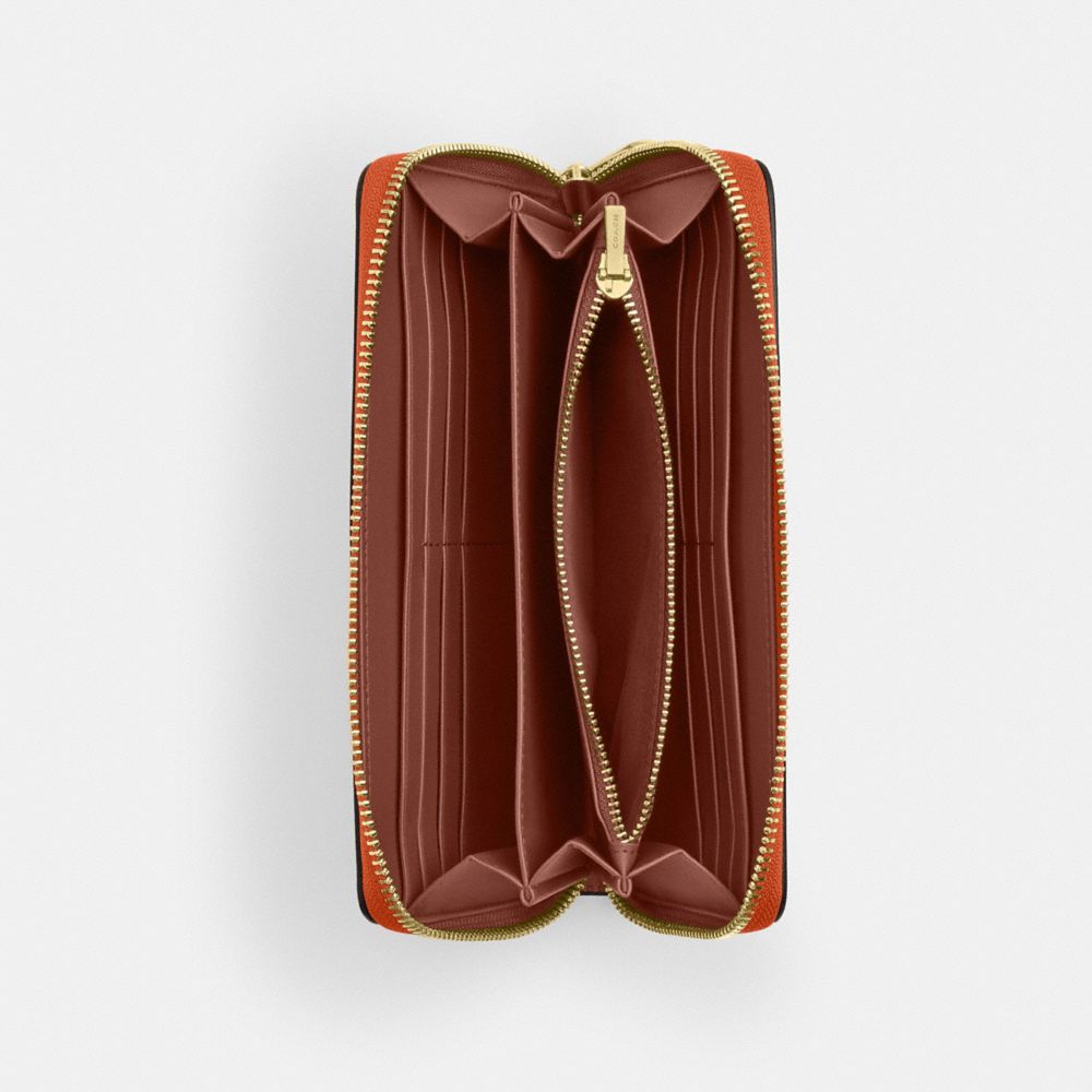 COACH®,LONG PORTEFEUILLE À FERMETURE ÉCLAIR SUR TOUT LE TOUR EN TOILE EXCLUSIVE,Toile exclusive,Im/Canyon clair,Inside View,Top View