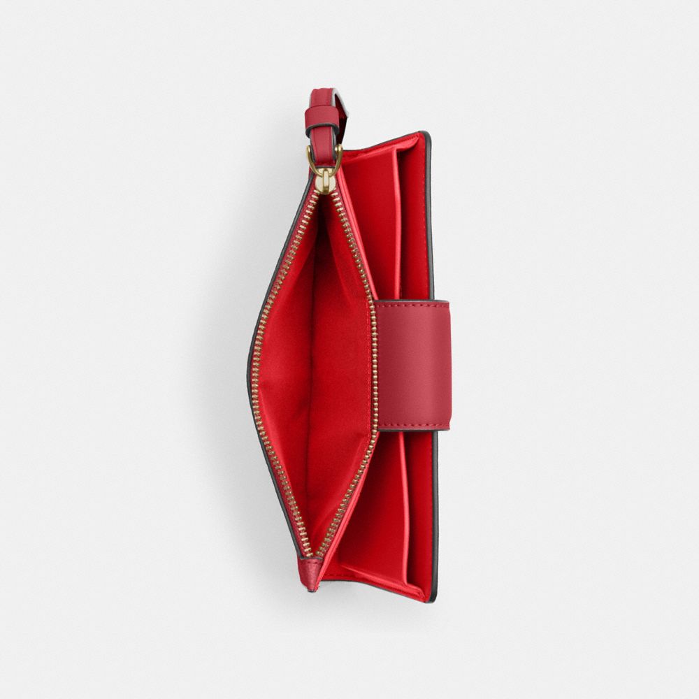 COACH®,Phone Wallet In Signature Canvas,Bi Fold,Coin,Sustainable,Casual,Brown,Interior View