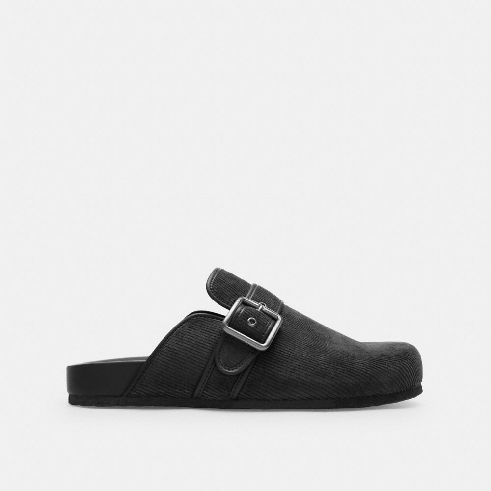 COACH®,Benjamin Clog,Black,Angle View