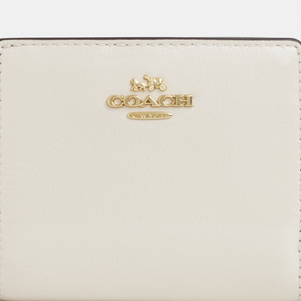 COACH®,SNAP WALLET,Cuir innovant,Or/Perle