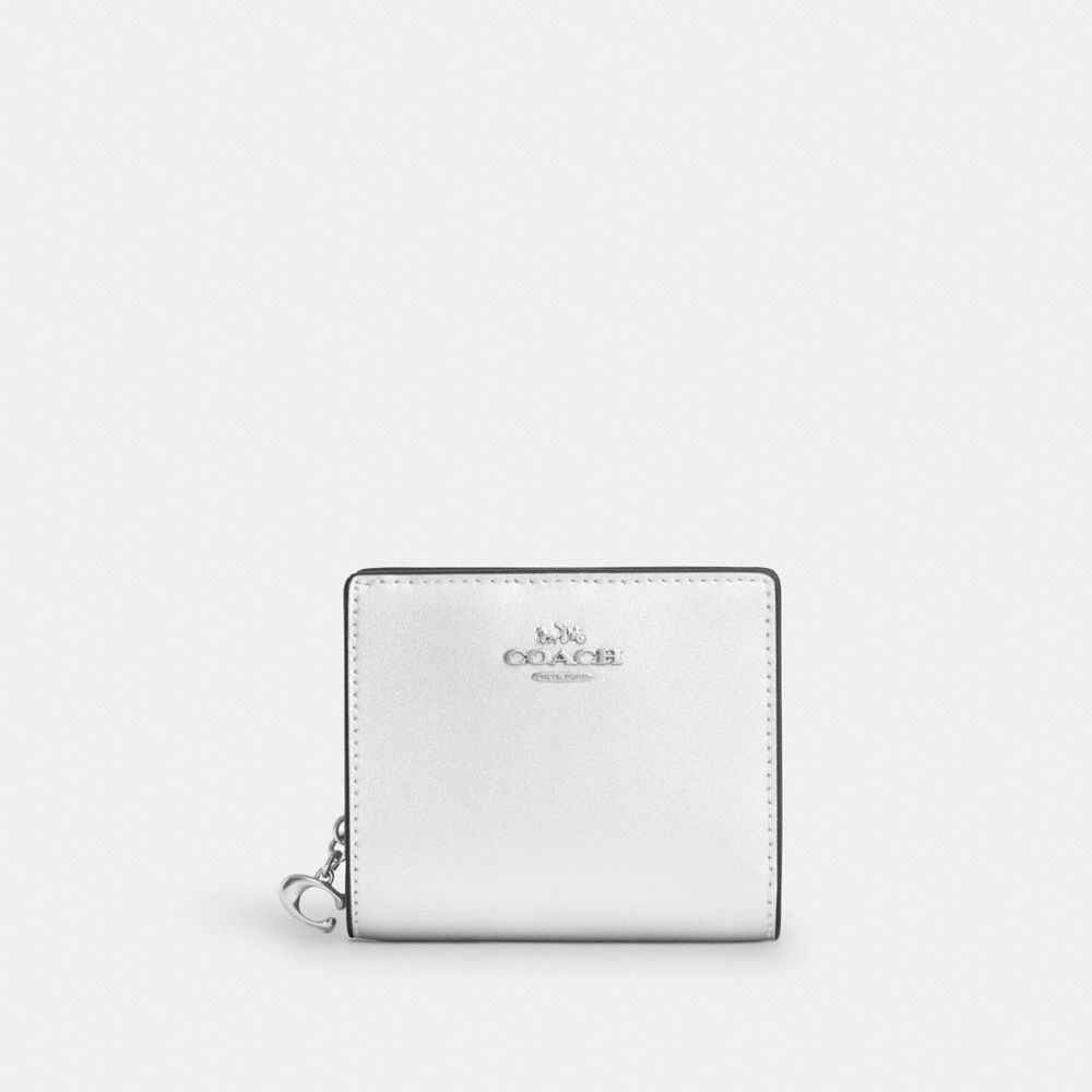 COACH®,Snap Wallet,White,Front View