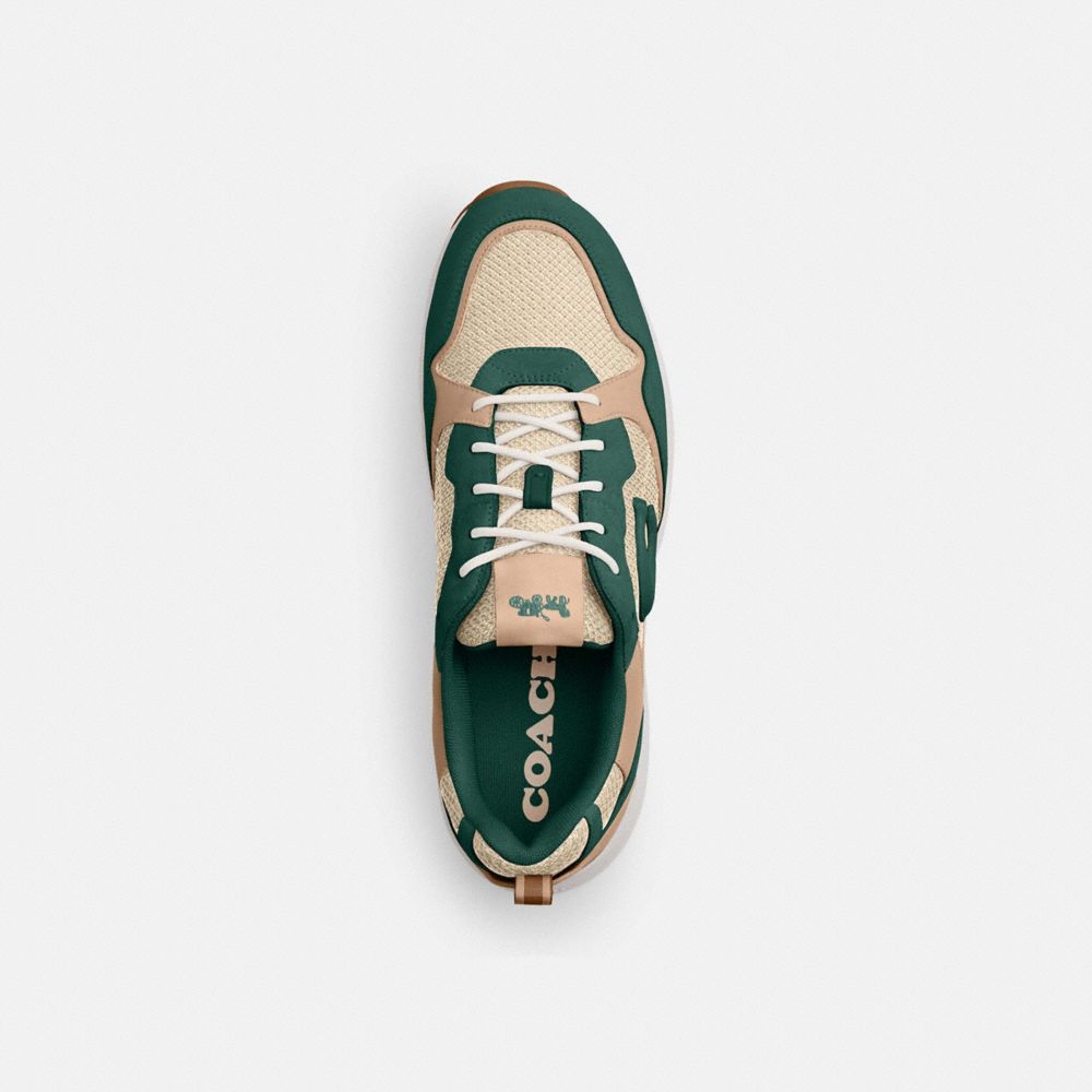 COACH®,Strider Sneaker,Rubber,Mesh,Activewear,Logo,Perforated,Mixed Media,Color Block,Casual,Multi Color,Inside View,Top View