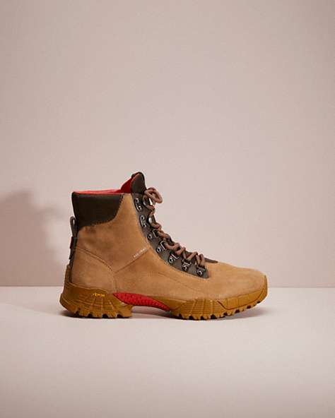 COACH®,RESTORED HYBRID COACH CITY HIKER BOOT,Suede,Peanut,Front View