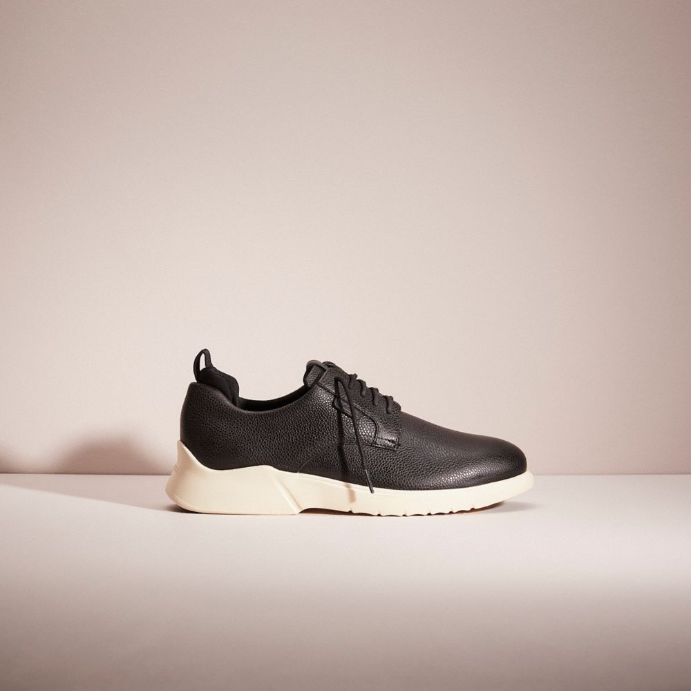 COACH®,RESTORED CITYSOLE DERBY,Leather,Black,Front View