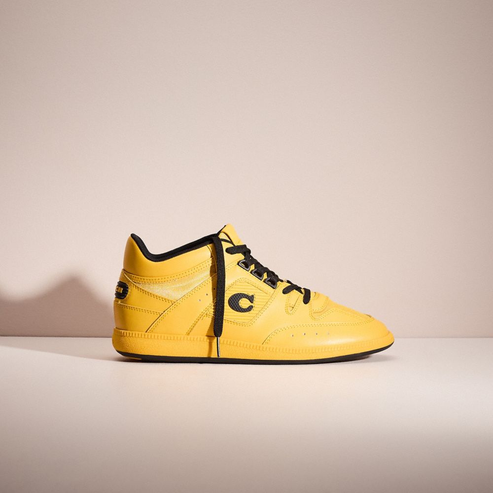 COACH®,RESTORED CITYSOLE MID TOP SNEAKER,Leather,Canary,Front View