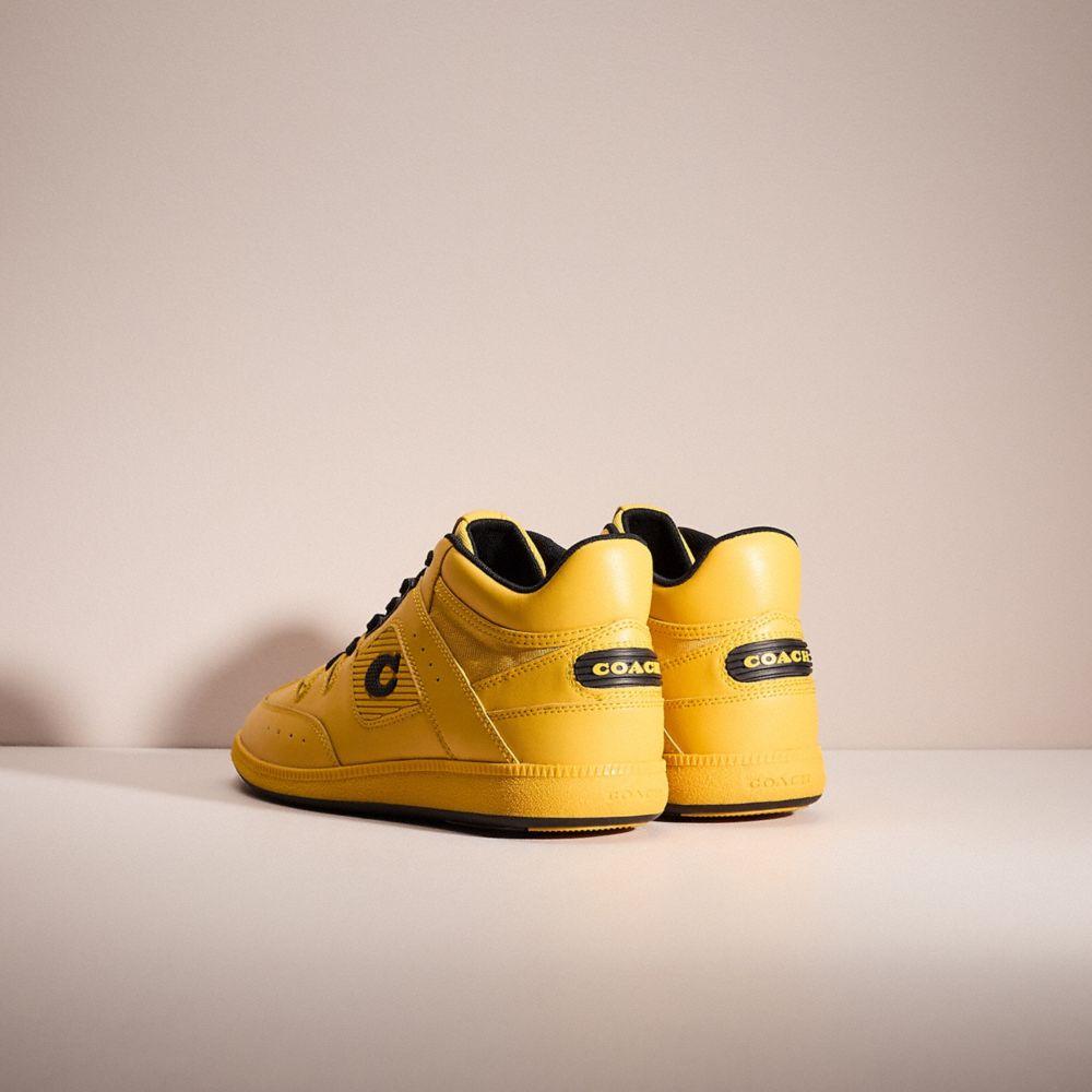 COACH®,RESTORED CITYSOLE MID TOP SNEAKER,Leather,Canary,Back View