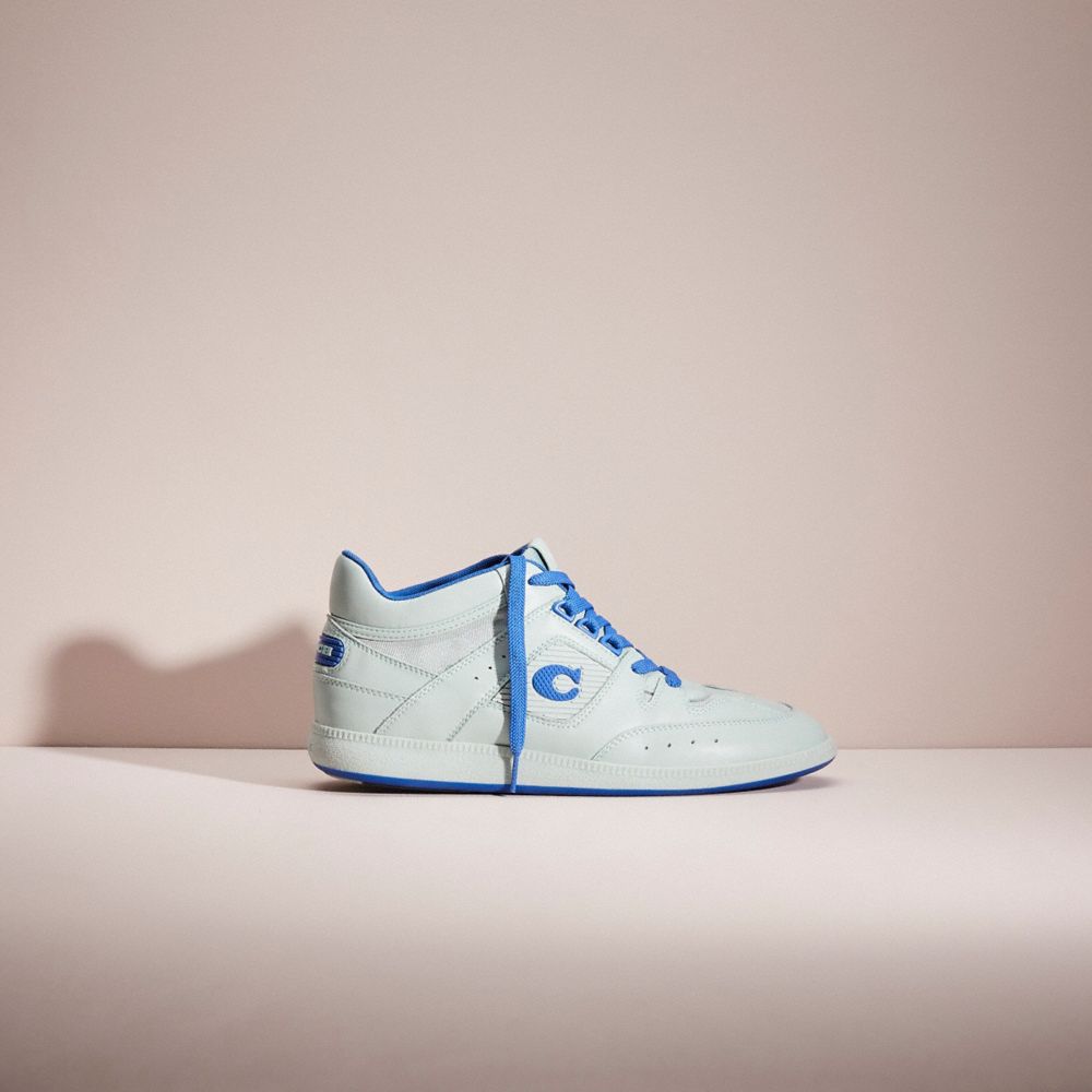 COACH®,RESTORED CITYSOLE MID TOP SNEAKER,Leather,Blue Fin,Front View