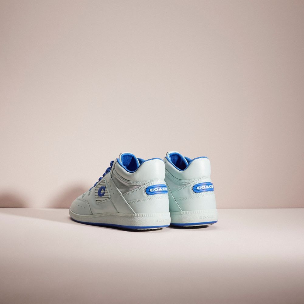 COACH®,RESTORED CITYSOLE MID TOP SNEAKER,Leather,Blue Fin,Back View