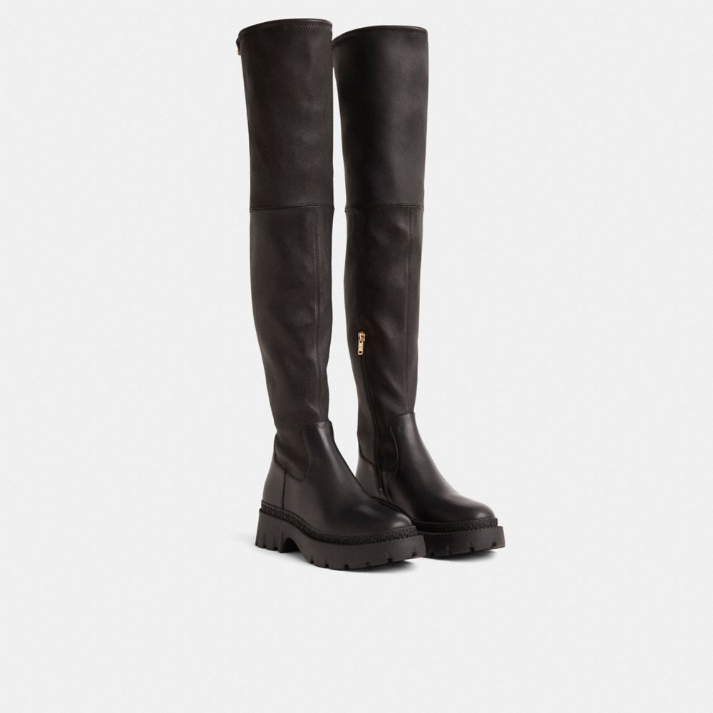 COACH®,Restored Jolie Boot,Black,Angle View