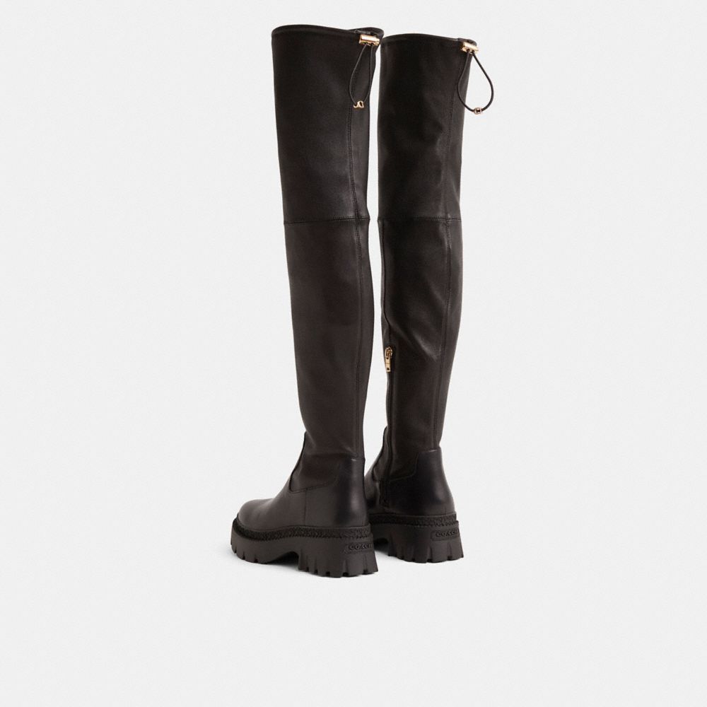 COACH®,Restored Jolie Boot,Black,Back View